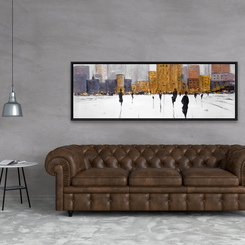 Toile encadrée « Ville à l'horizon » | Décoration de chambre moderne