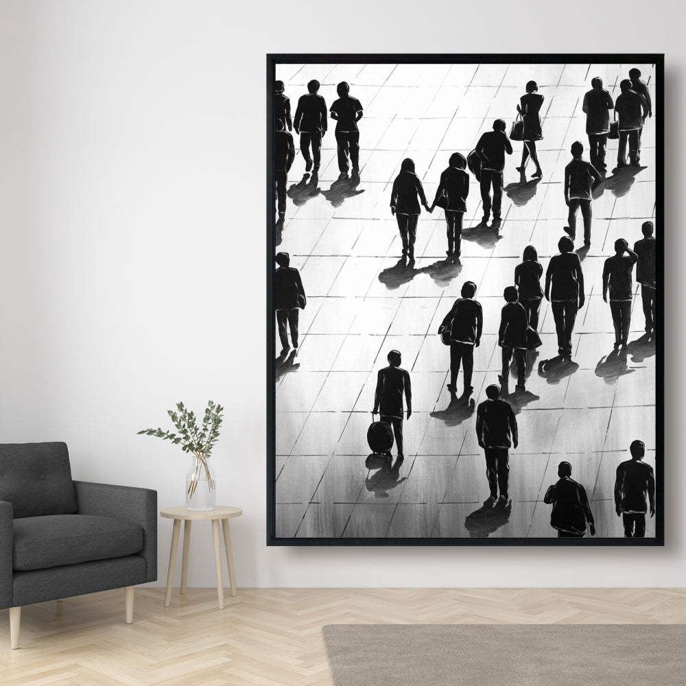 Décoration murale grise pour chambre à coucher – Silhouettes de personnes