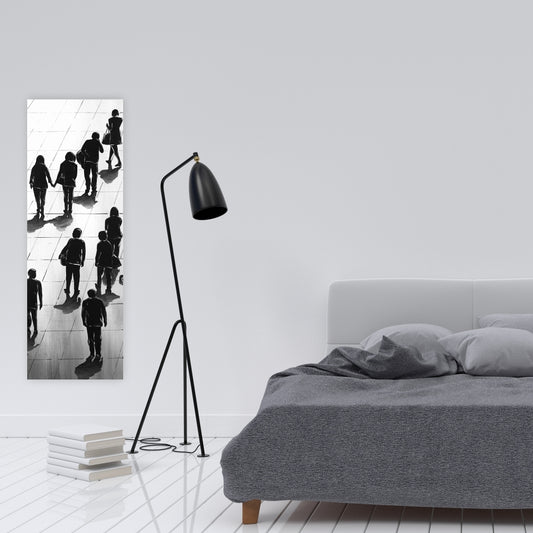 Gray Woman Modern Canvas | Silhouettes Street Art Decor