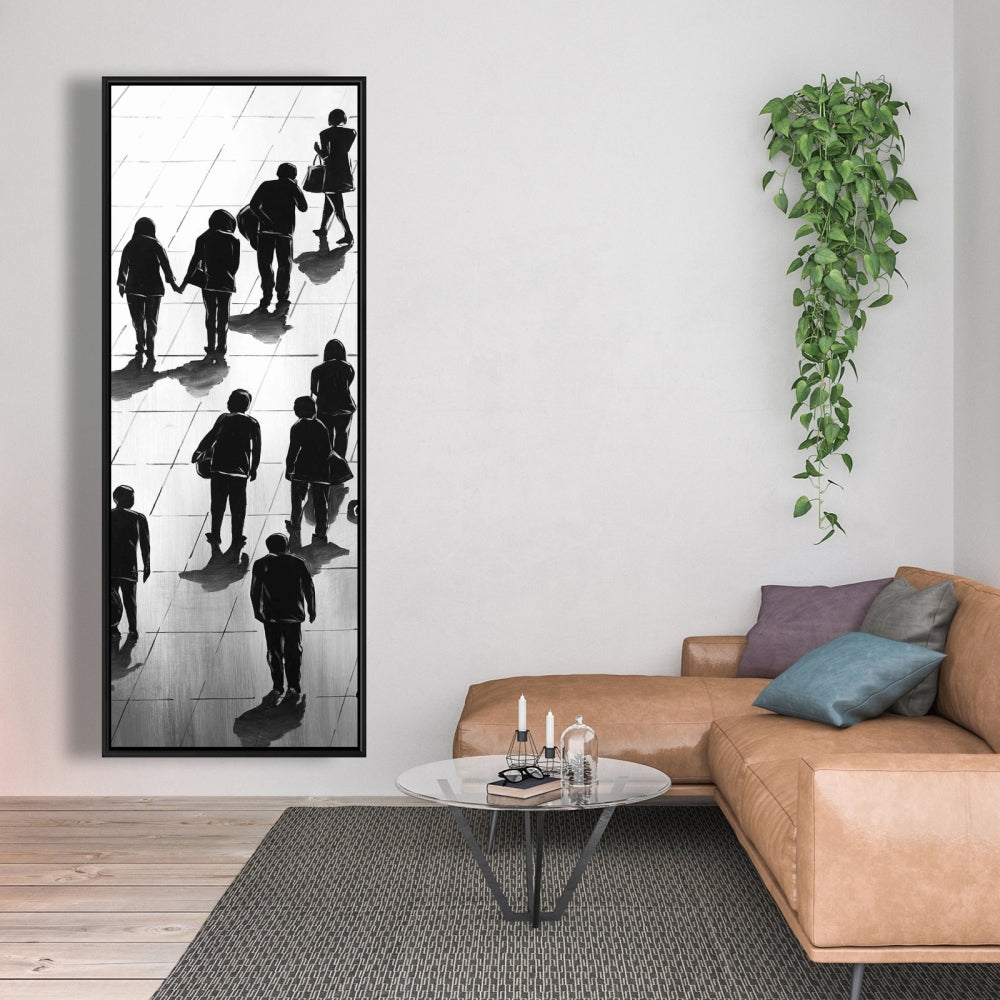Décoration murale grise pour chambre à coucher – Silhouettes de personnes