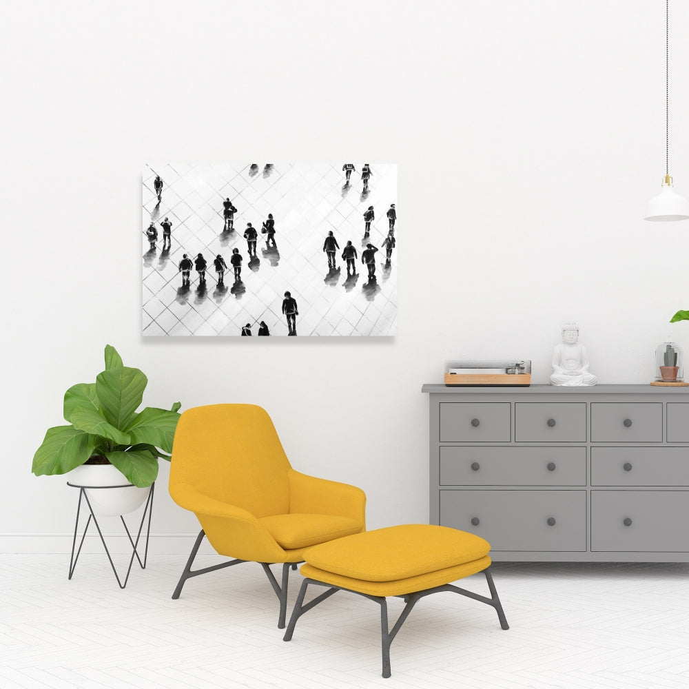 Overhead View Street Canvas - White Woman Scenery | Home Decor