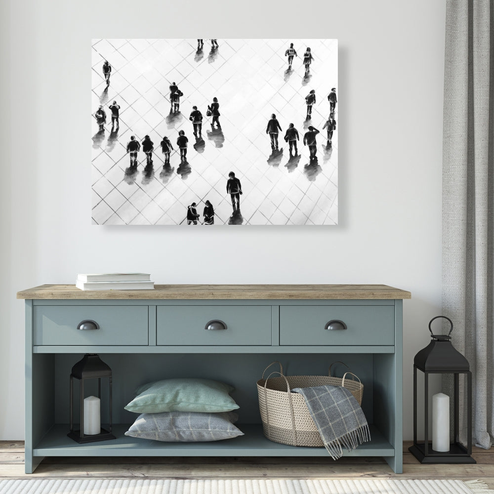Overhead View Street Canvas - White Woman Scenery | Home Decor