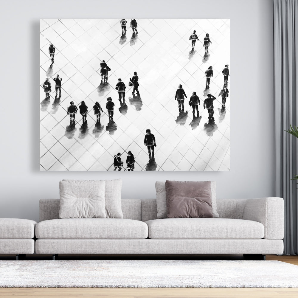 Overhead View Street Canvas - White Woman Scenery | Home Decor