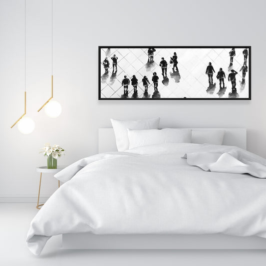 Toile « Vue aérienne de la rue » | Décoration d'intérieur avec cadre blanc