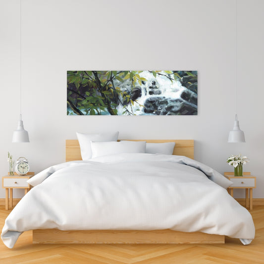 Peaceful Fall Canvas - Trees Gray Contemporary Home Decor