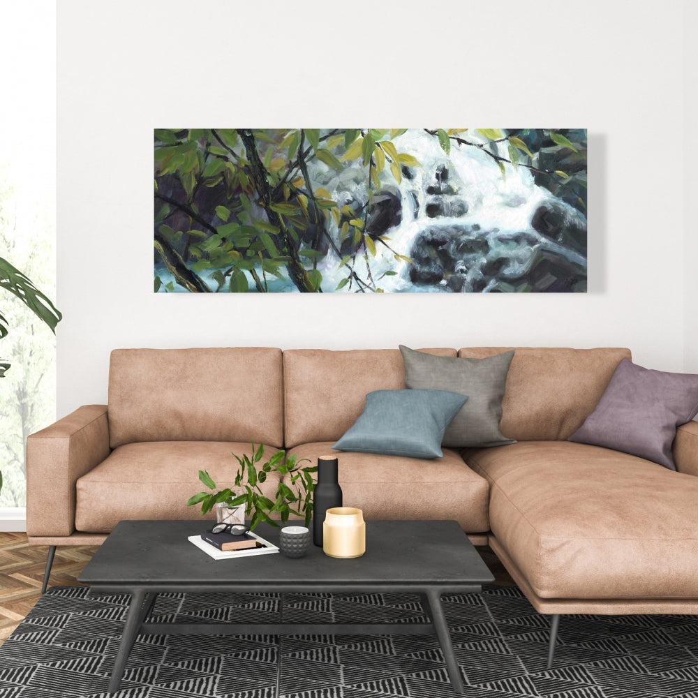 Peaceful Fall Canvas - Trees Gray Contemporary Home Decor