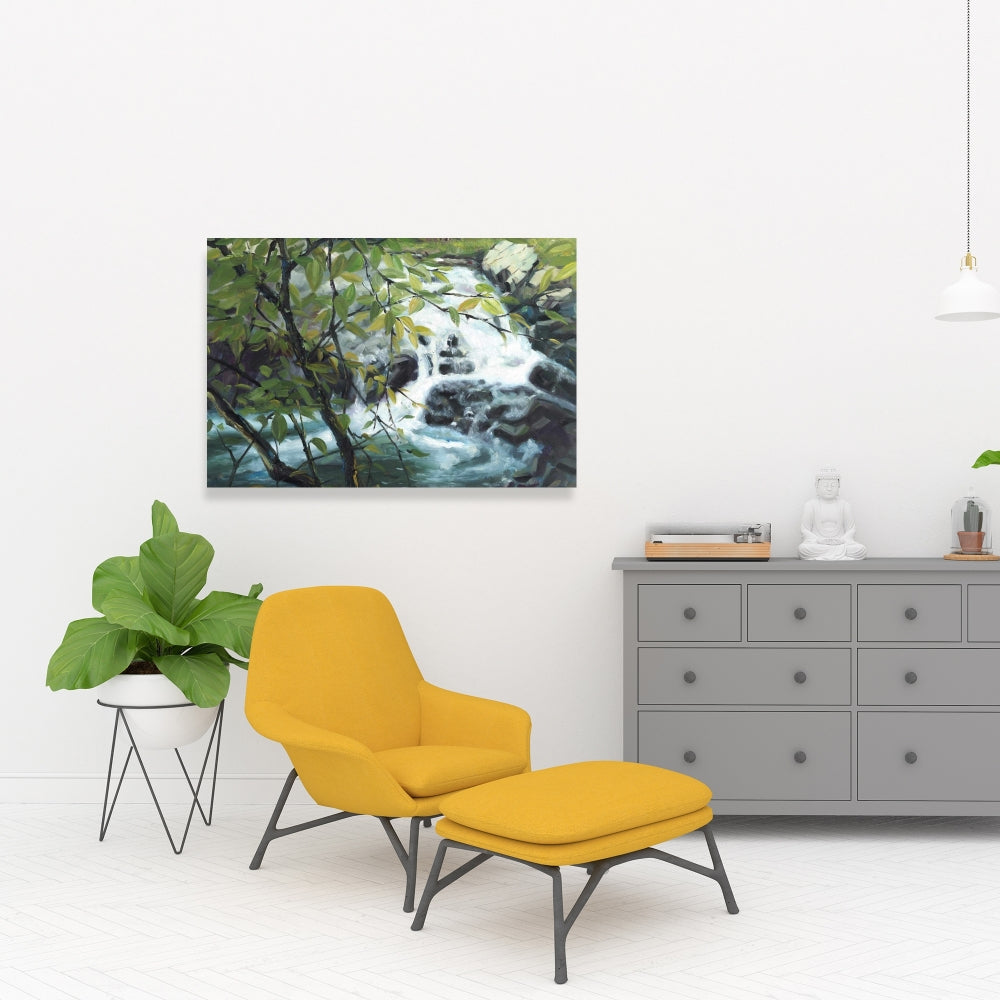 Peaceful Fall Canvas - Trees Gray Contemporary Home Decor
