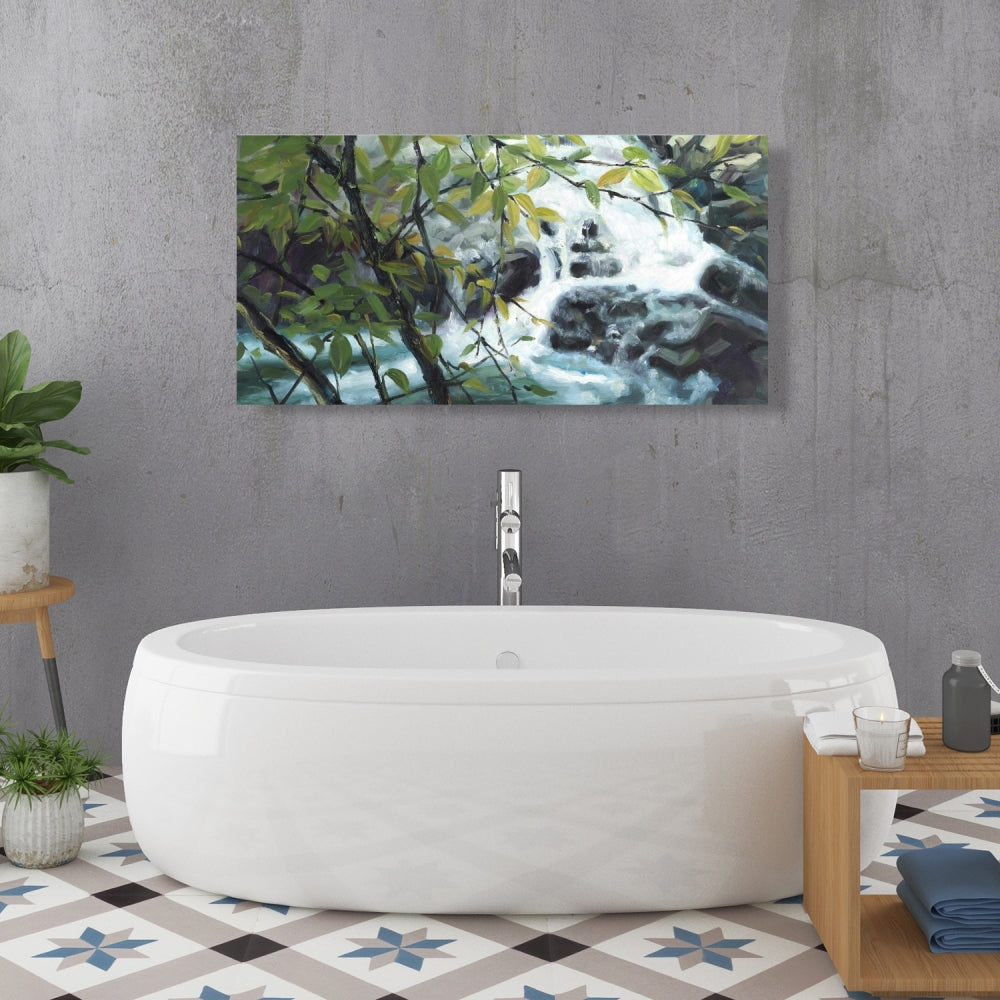 Peaceful Fall Canvas - Trees Gray Contemporary Home Decor