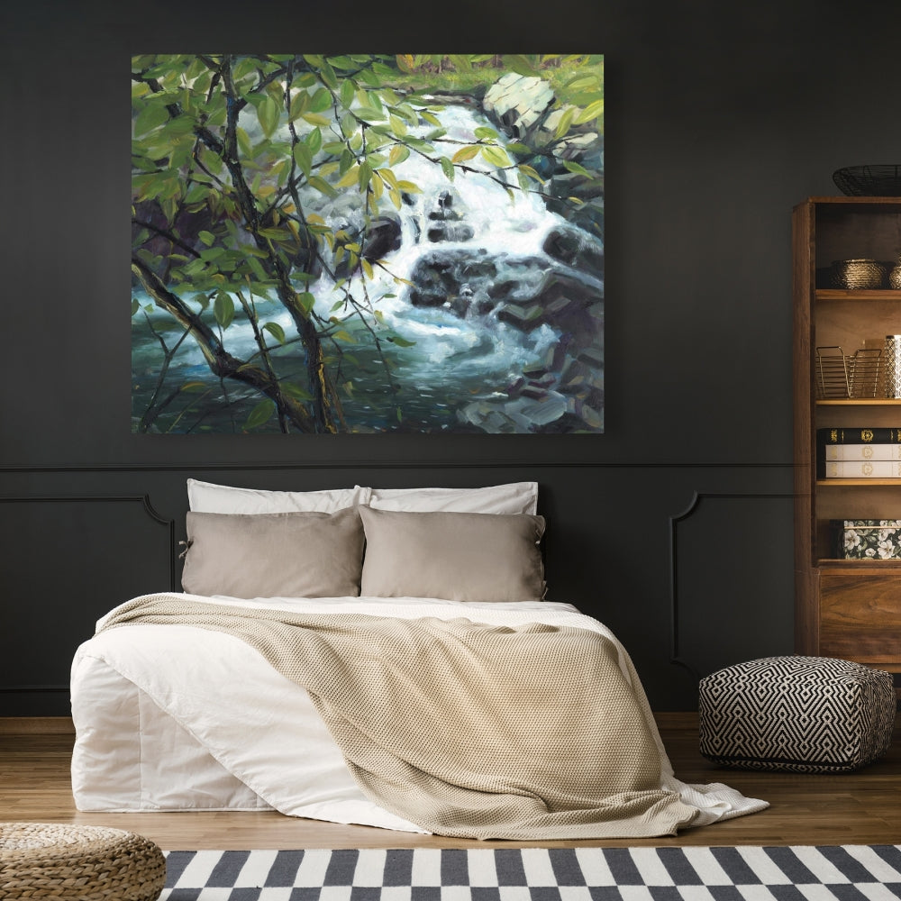 Peaceful Fall Canvas - Trees Gray Contemporary Home Decor