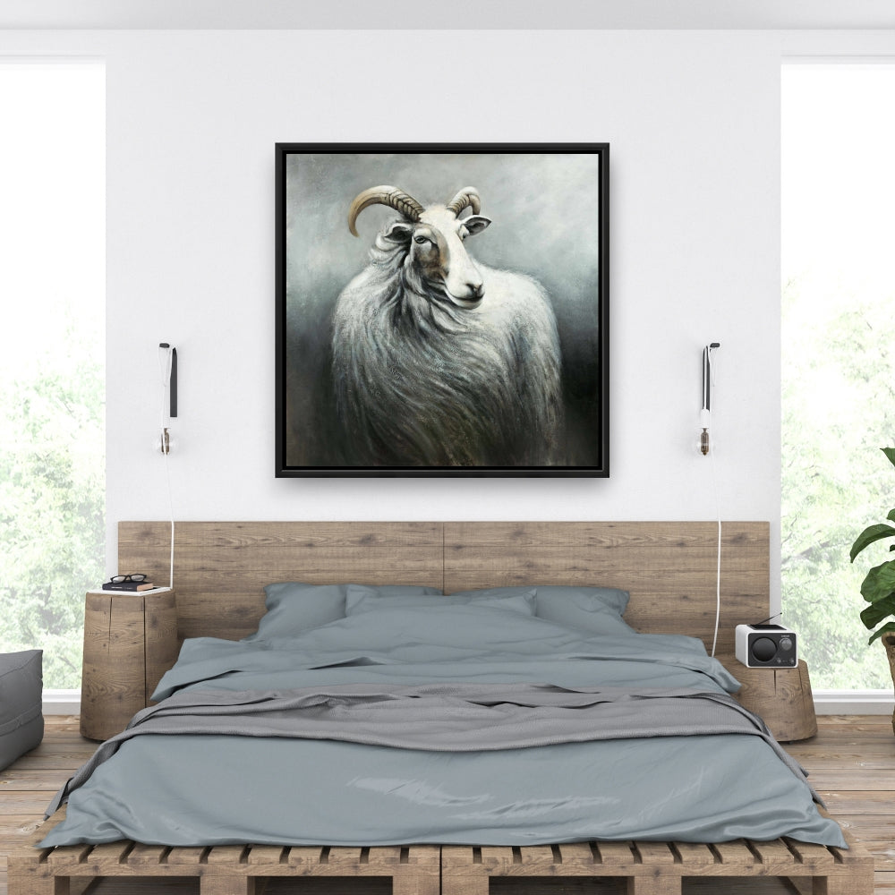 Toile Chèvre Cachemire | Décoration Animaux de la Ferme | Décoration Murale Chambre