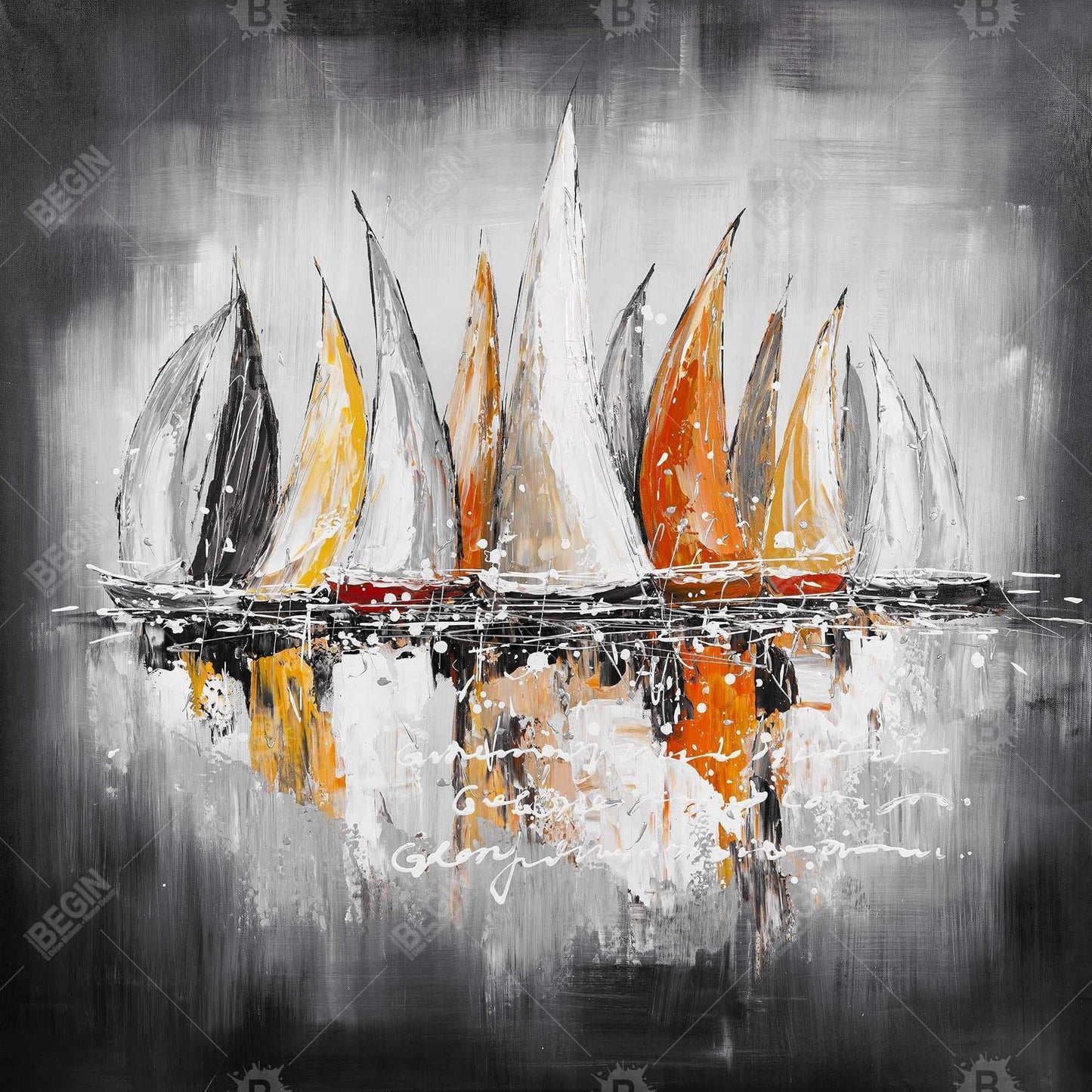 Voiles au vent | Toile encadrée côtière pour décoration intérieure