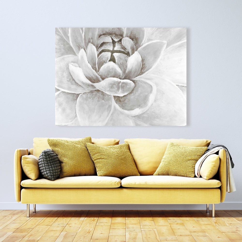 Modern White Canvas - Delicate White Chrysanthemum Decor