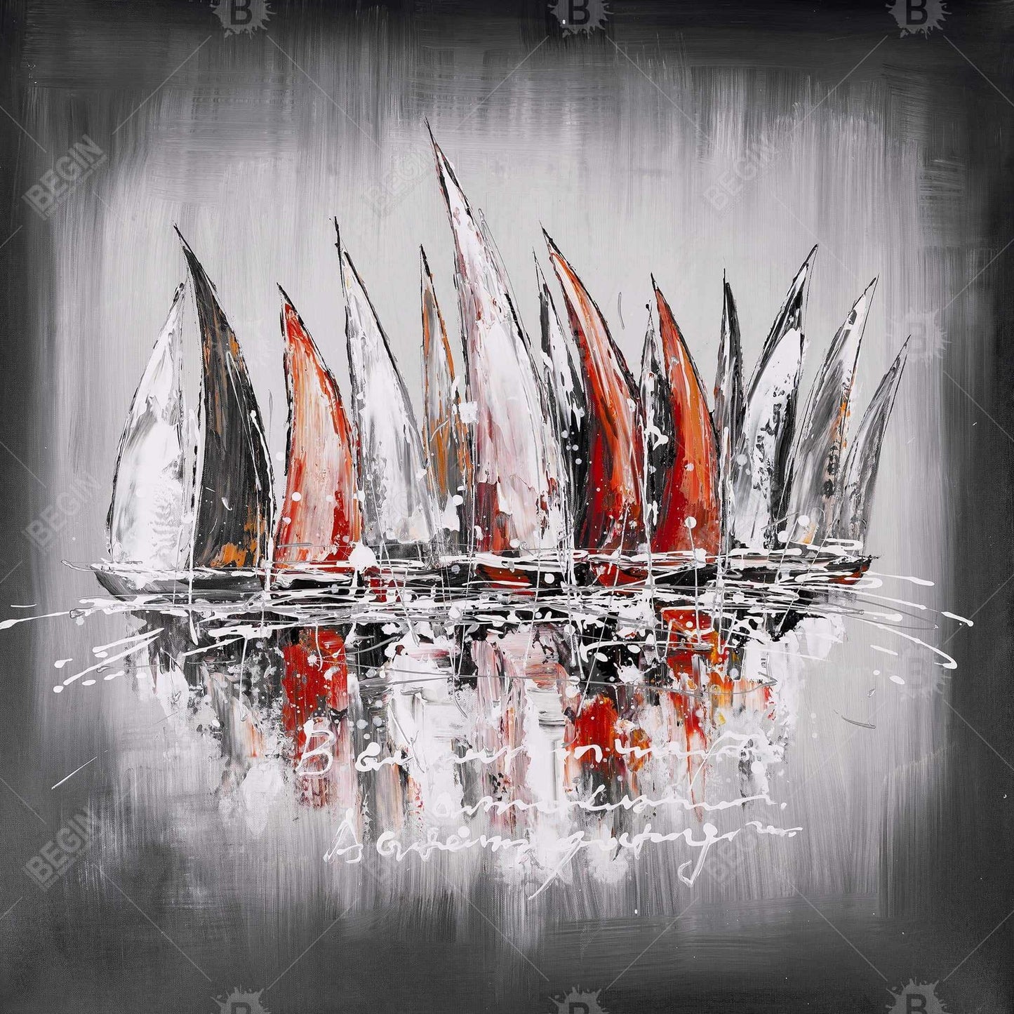 Modern Sailboats Canvas - Paint Splash | Home Decor Wall Art