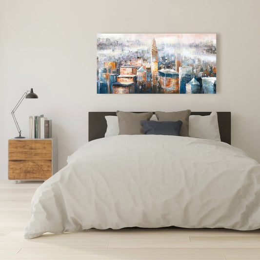 Toile Paysage urbain de New York - Décoration de chambre industrielle
