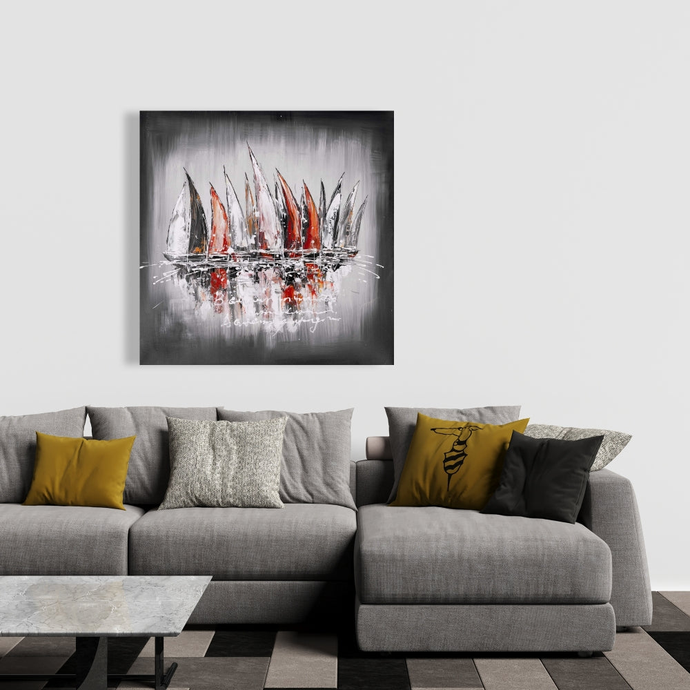 Modern Sailboats Canvas - Paint Splash | Home Decor Wall Art