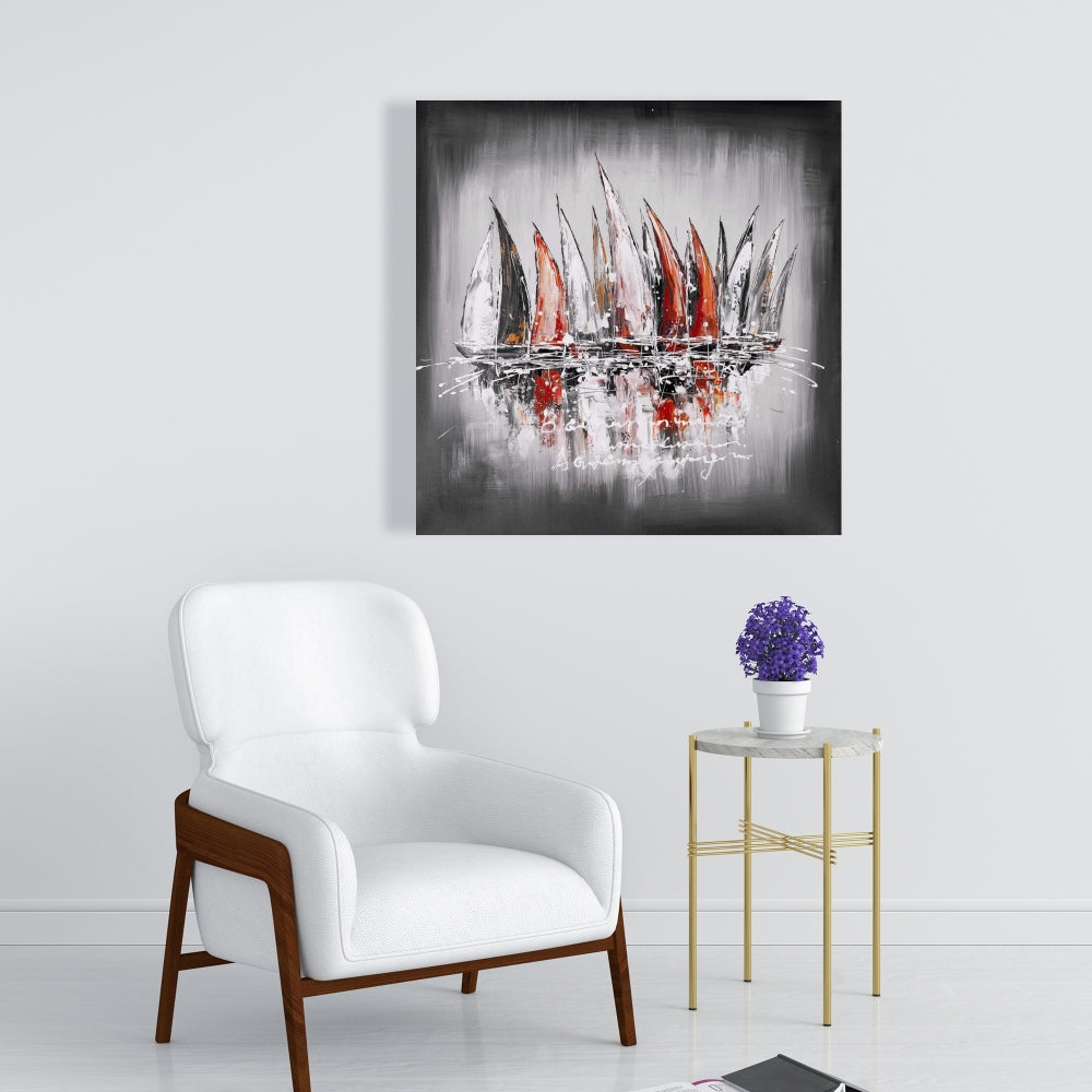 Modern Sailboats Canvas - Paint Splash | Home Decor Wall Art