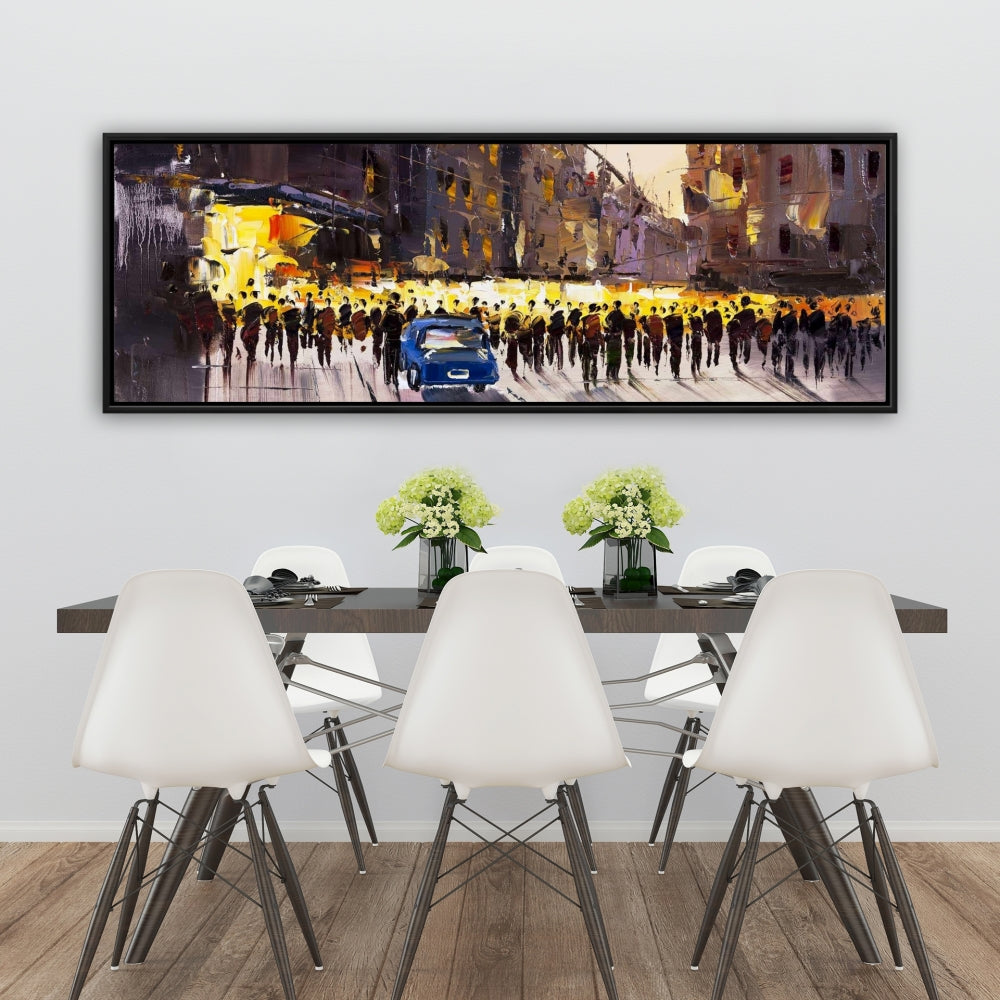 Prêt pour le spectacle | Toile encadrée bleue pour décoration intérieure