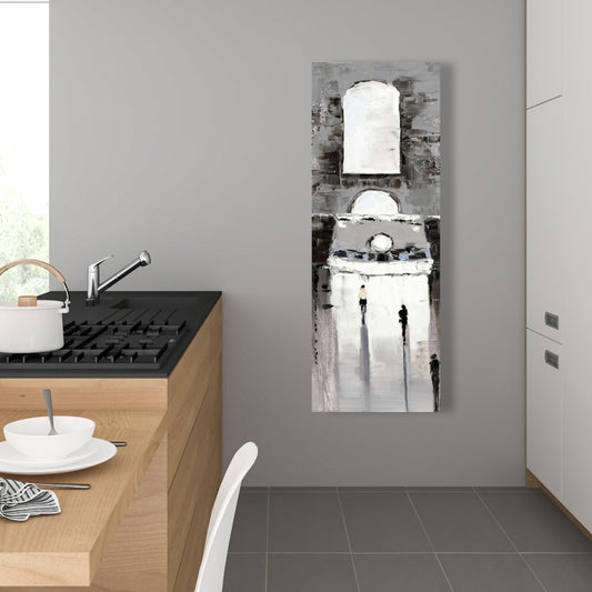 Gray Building Canvas | Gray Bedroom Wall Art | Home Decor