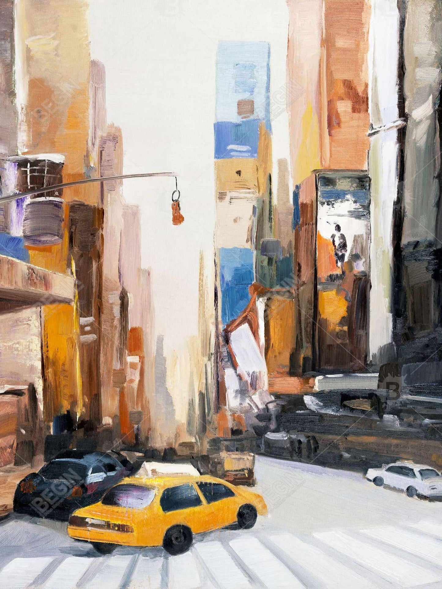 Modern Brown Canvas - N-y Early in the Morning - Home Decor