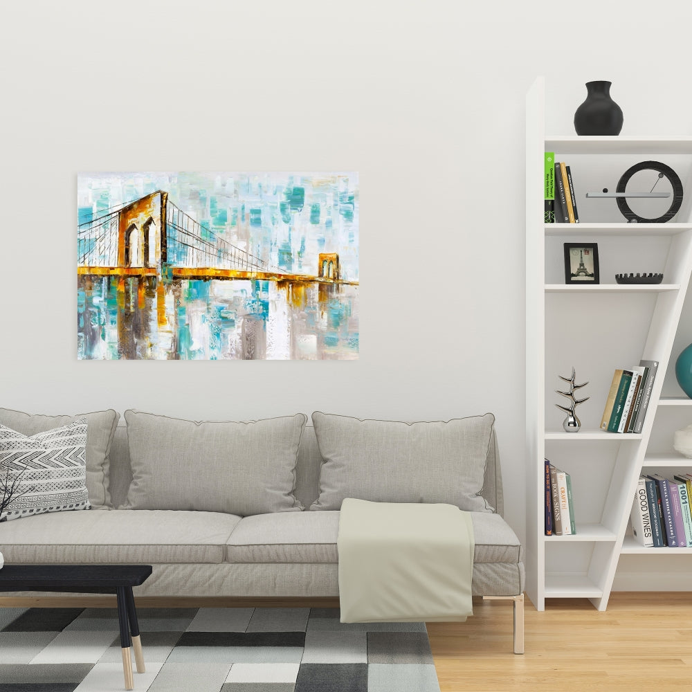 Brooklyn Bridge Industrial Bedroom Canvas | Home Decor Wall Art