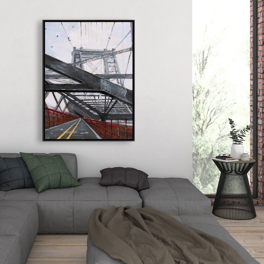 Toile de chambre grise – Décoration architecturale de pont contemporain