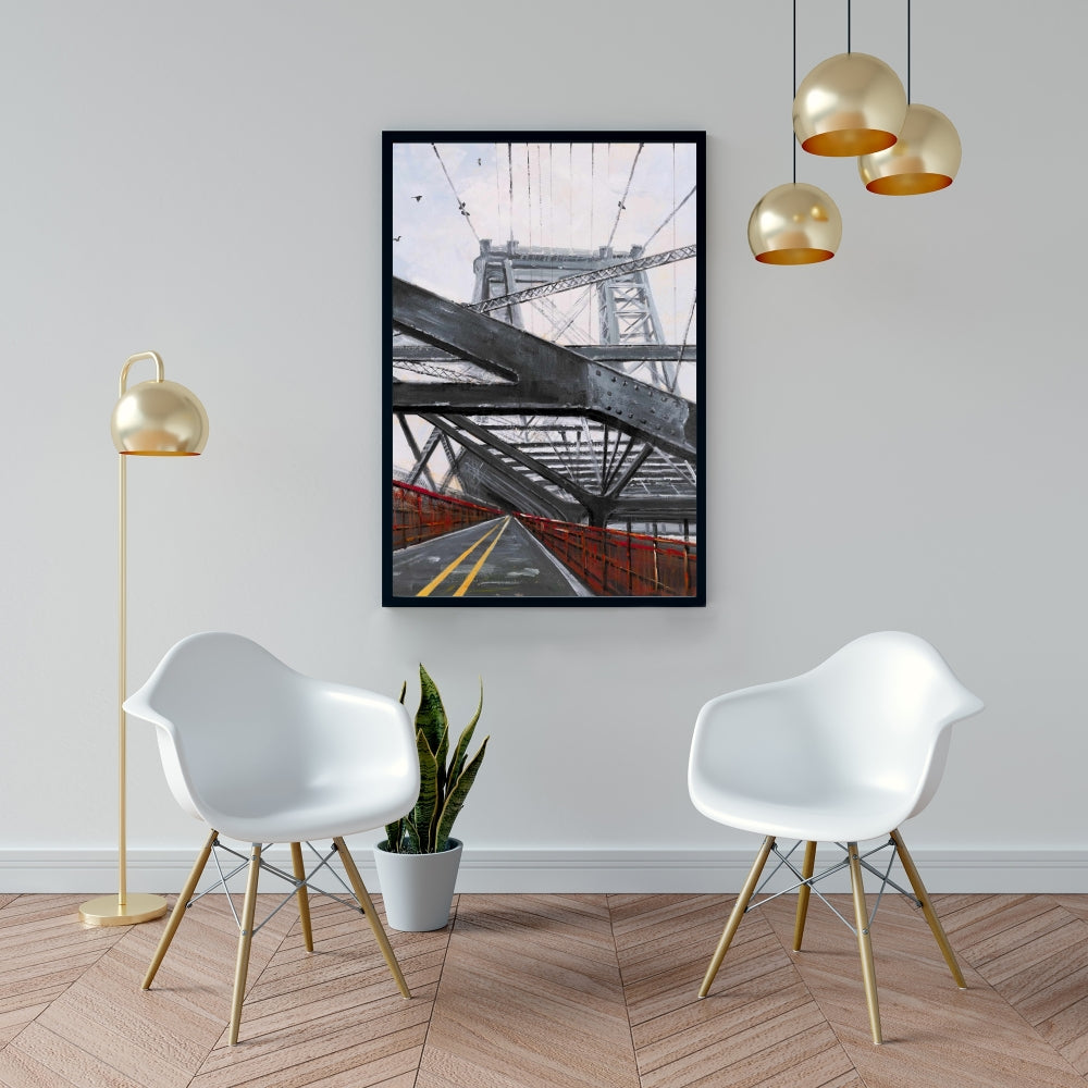 Toile de chambre grise – Décoration architecturale de pont contemporain