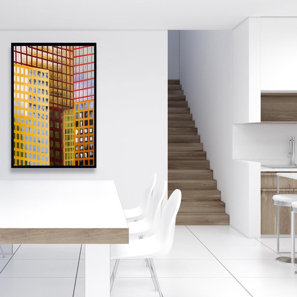 Skyscrapers Framed Canvas | Contemporary Living Room Decor