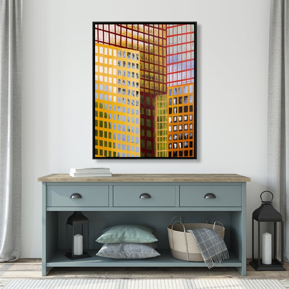 Skyscrapers Framed Canvas | Contemporary Living Room Decor