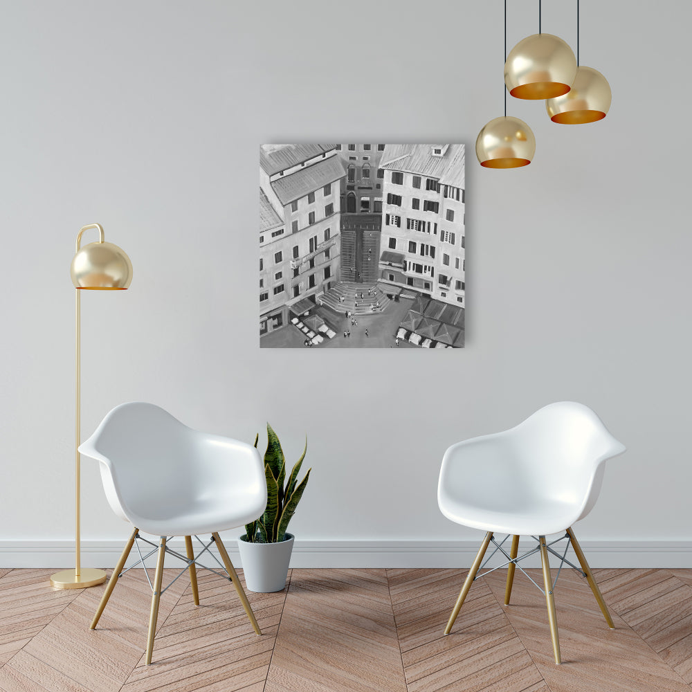 Siena City Monochrome Canvas | Bedroom Decor | Italy Art