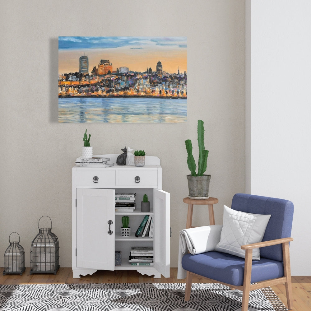 Skyline of Quebec City Canvas | Modern Bedroom Wall Art