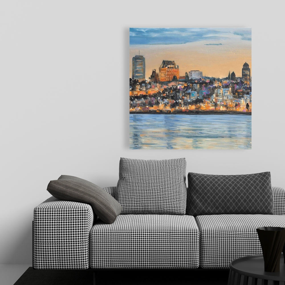 Skyline of Quebec City Canvas | Modern Bedroom Wall Art