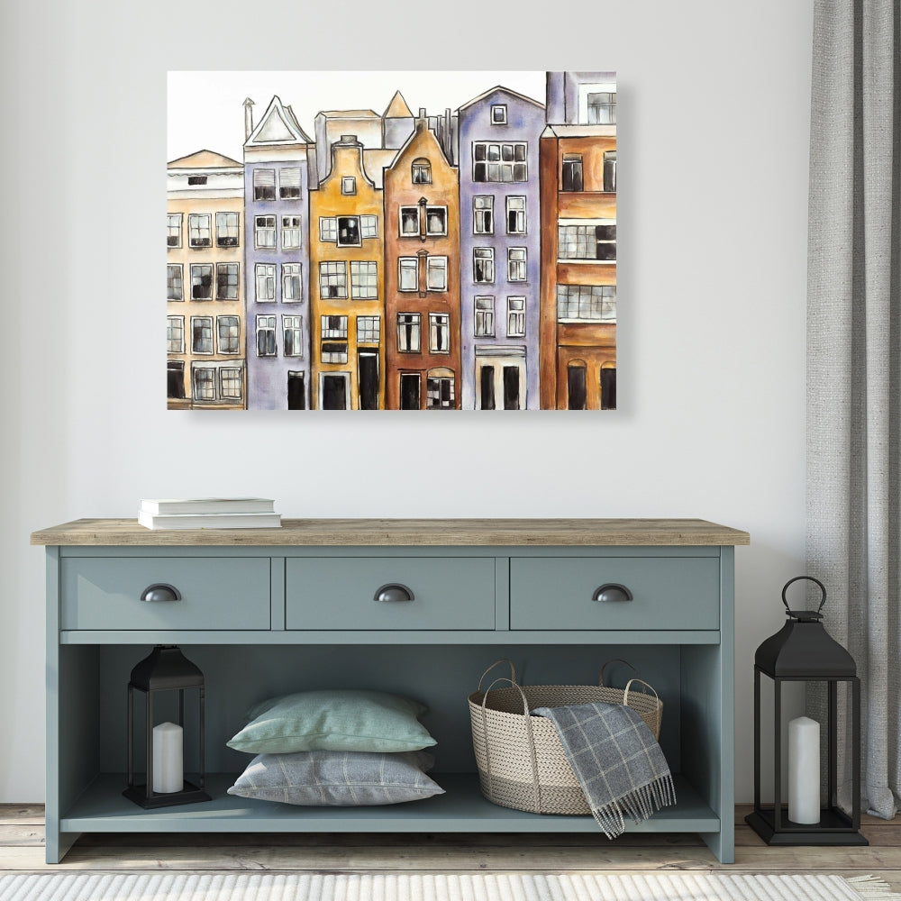 Amsterdam Houses Hotel Canvas | Home Decor Wall Art