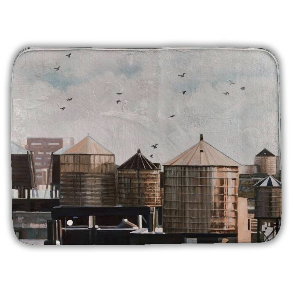 Water Towers Canvas - Blue Contemporary Home Decor Art