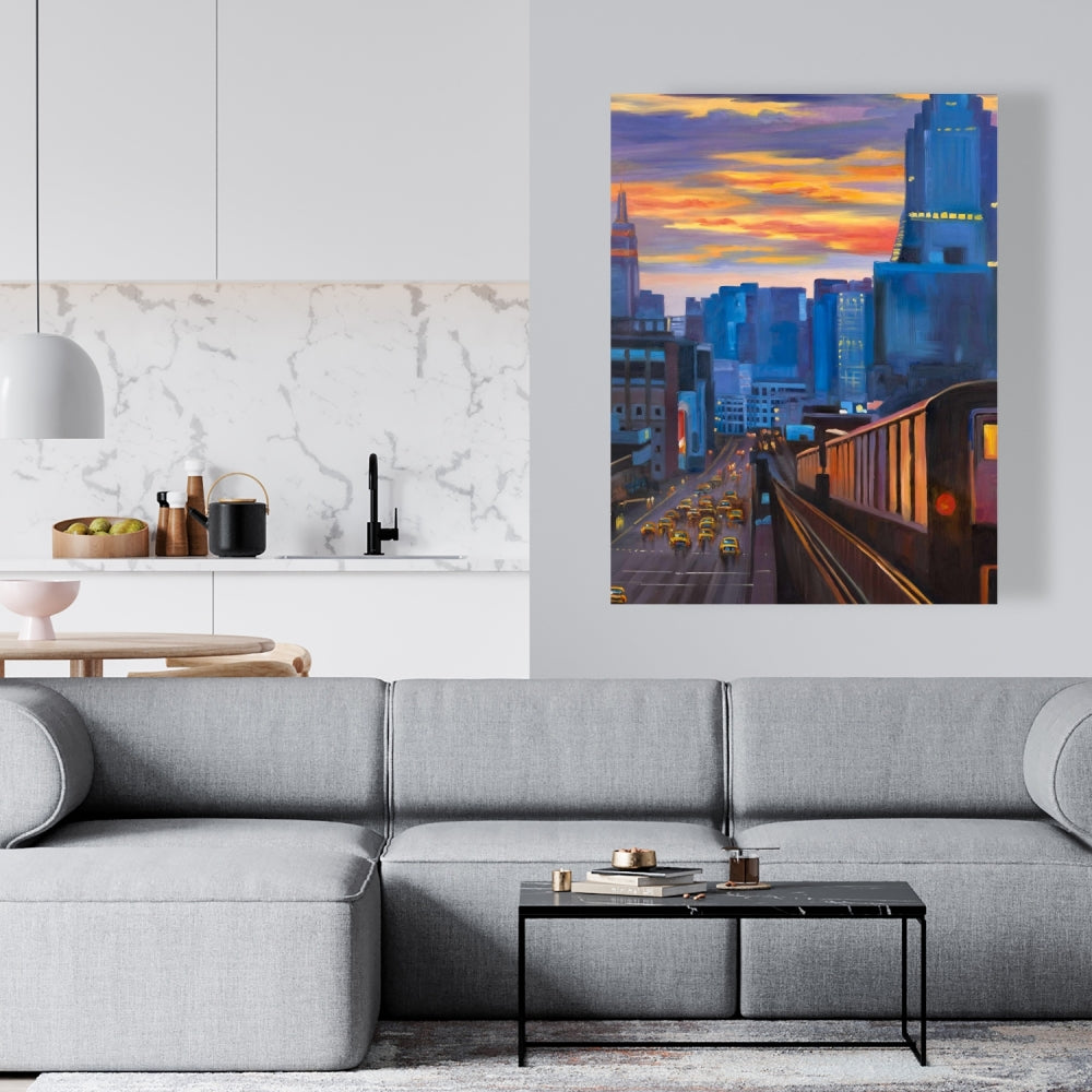 Toile « Métro de New York » | Art contemporain pour la chambre à coucher