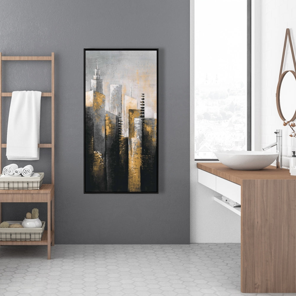 Abstract Gold Skyscraper Canvas | Modern Home Decor Art
