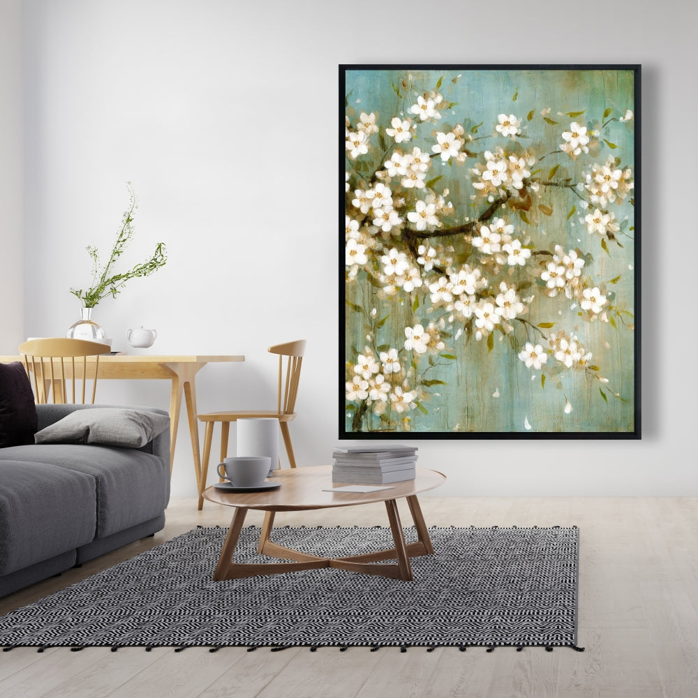 White Cherry Blossom Canvas | Floral Trees Bedroom Decor