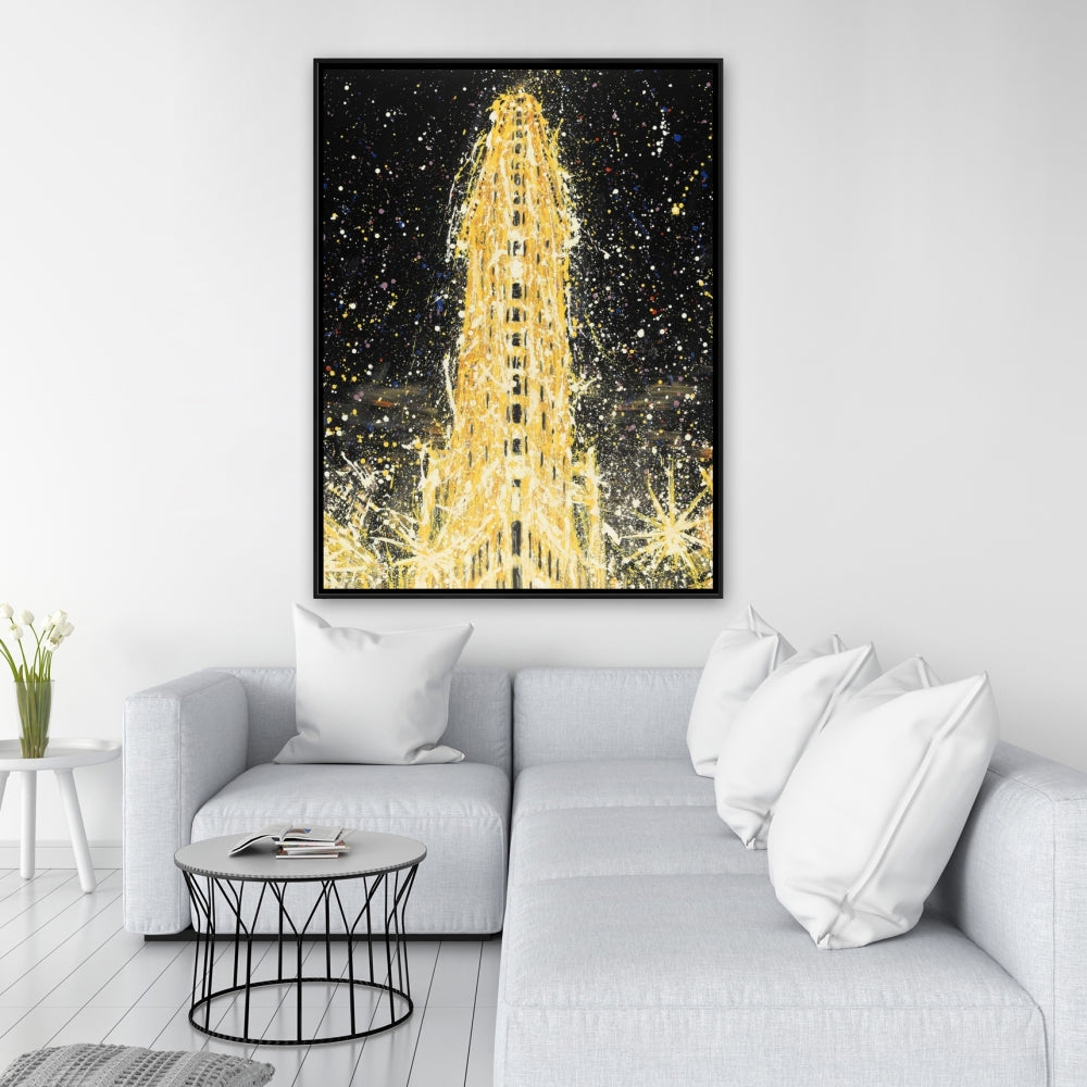 Abstract Flatiron Building Canvas | Cities Bedroom Wall Art