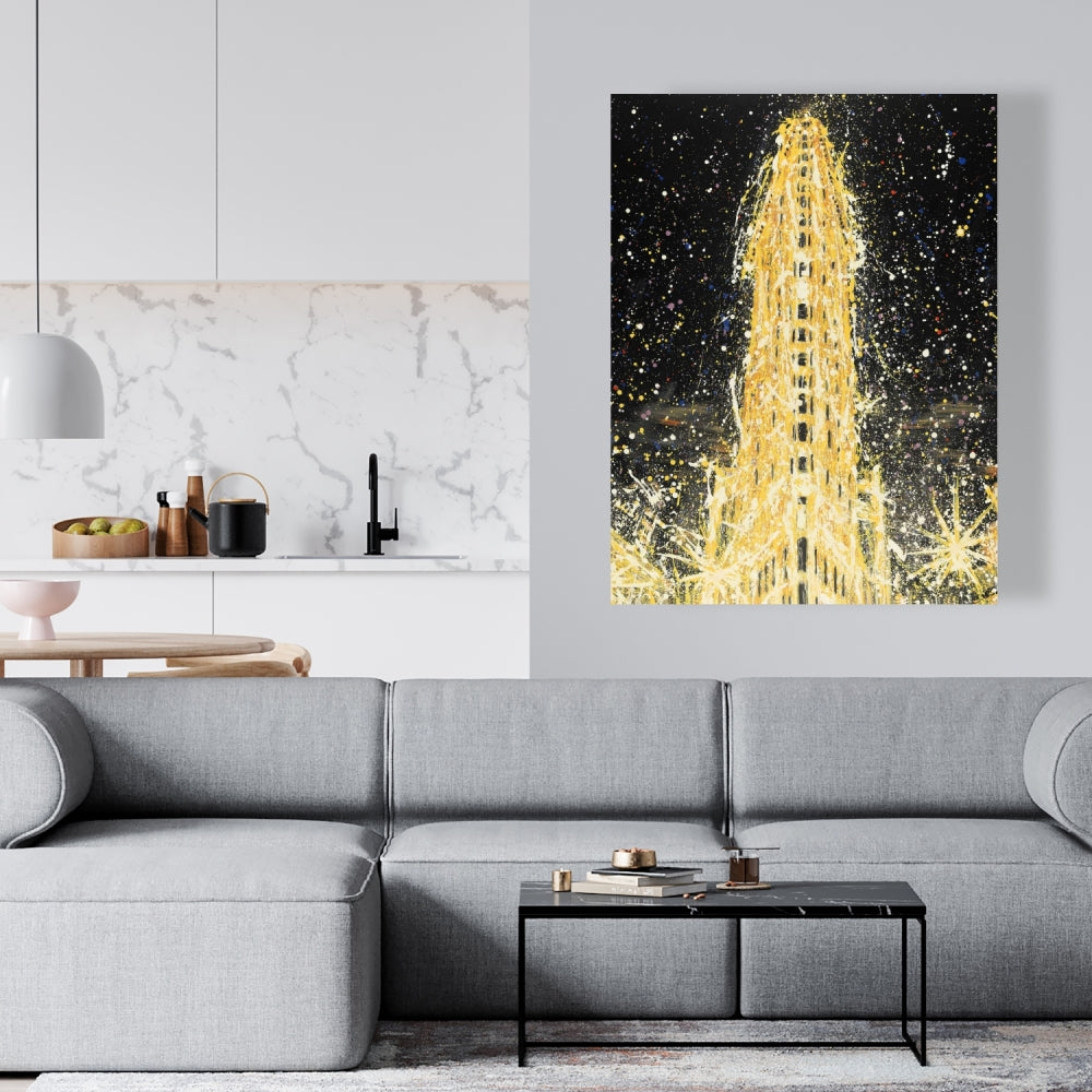 Abstract Flatiron Building Canvas | Contemporary Bedroom Decor
