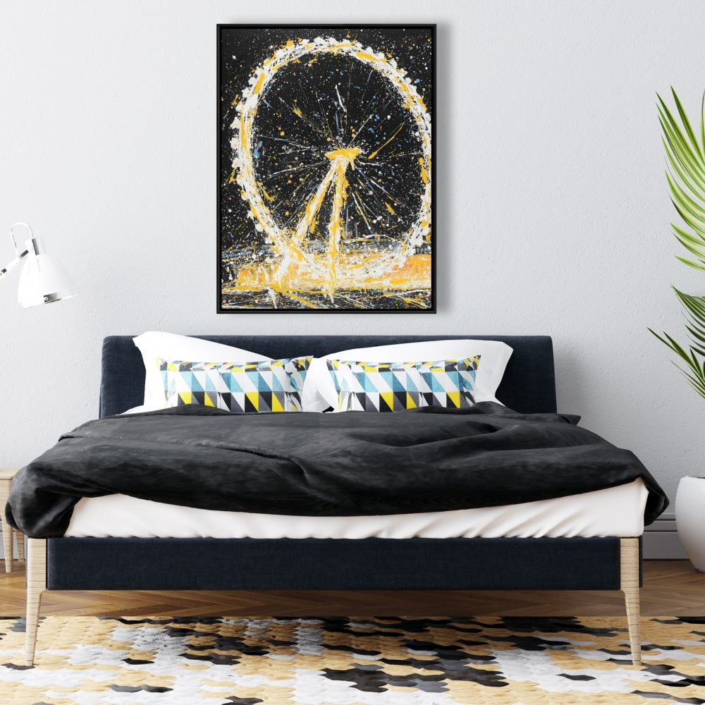 Abstract London Eye Canvas | White Frame | Modern Home Decor
