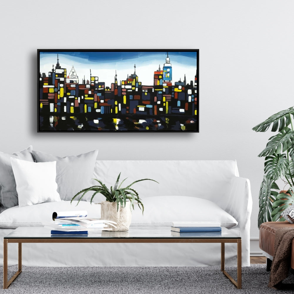 Toile encadrée « Villes modernes » | Décoration de bâtiments colorés