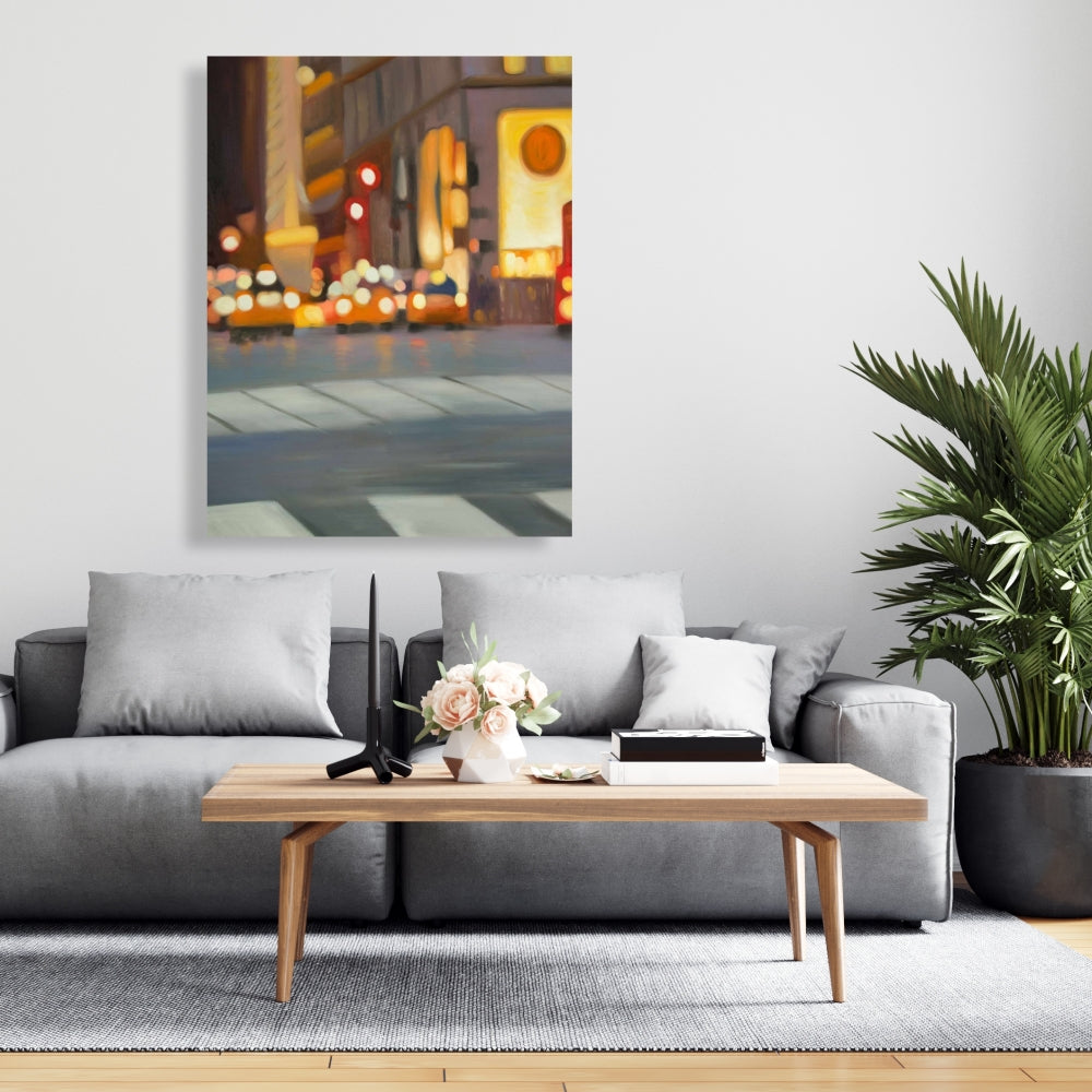 Gray Building Cities Canvas | Blurred New York Home Decor