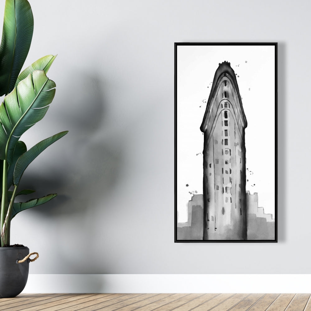 Flatiron Building White Canvas | Framed City Art Home Decor