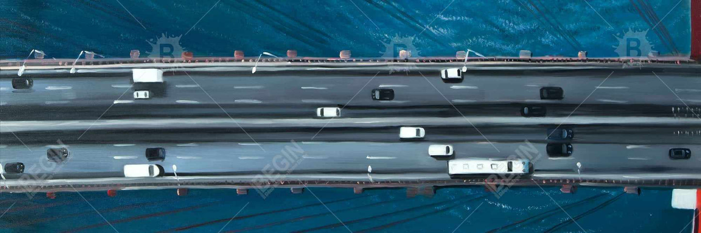 Golden Gate Traffic | American Bedroom Sea Framed Canvas Decor