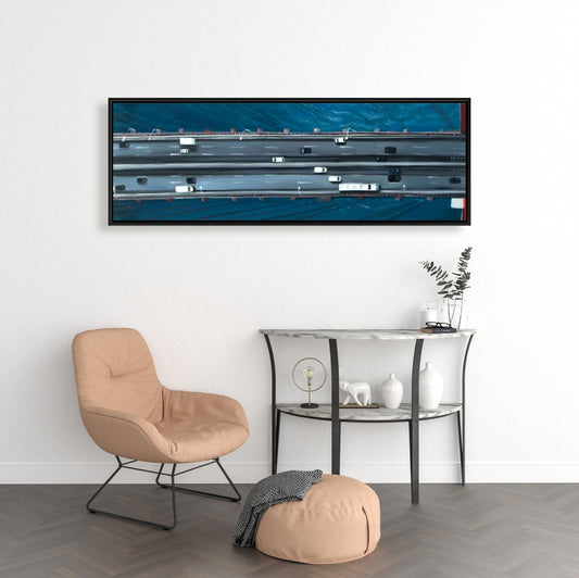 Golden Gate Traffic | Décoration sur toile encadrée pour chambre à coucher américaine