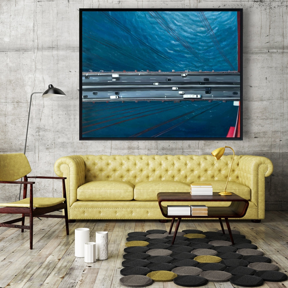 Golden Gate Traffic | American Bedroom Sea Framed Canvas Decor