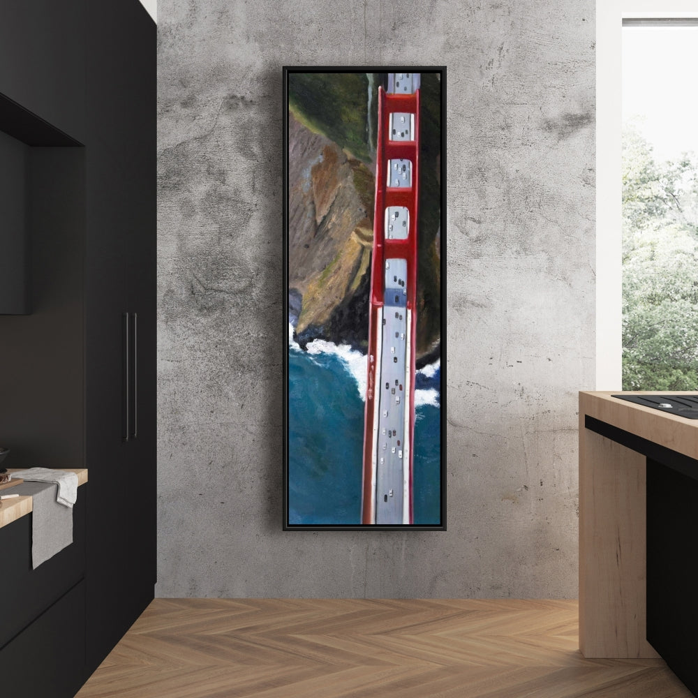 Blue Cities Bedroom Canvas | Golden Gate & Mountains Decor