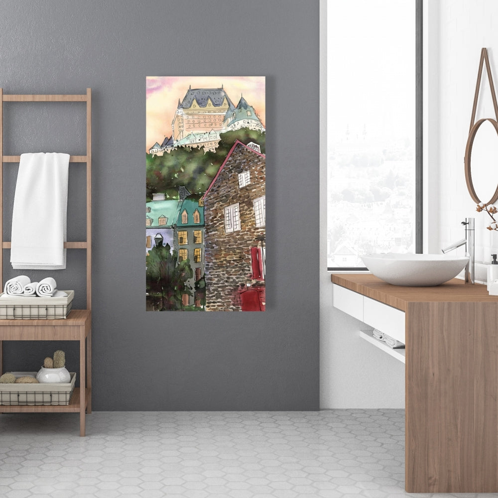Toile vintage Château Frontenac | Décoration d'intérieur Brown City