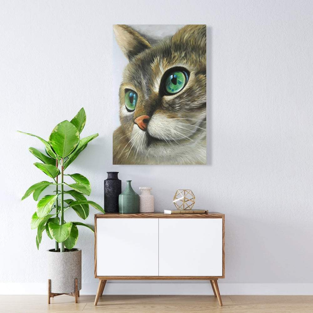 Peaceful Cat Portrait Canvas - Home Decor for Pet Lovers
