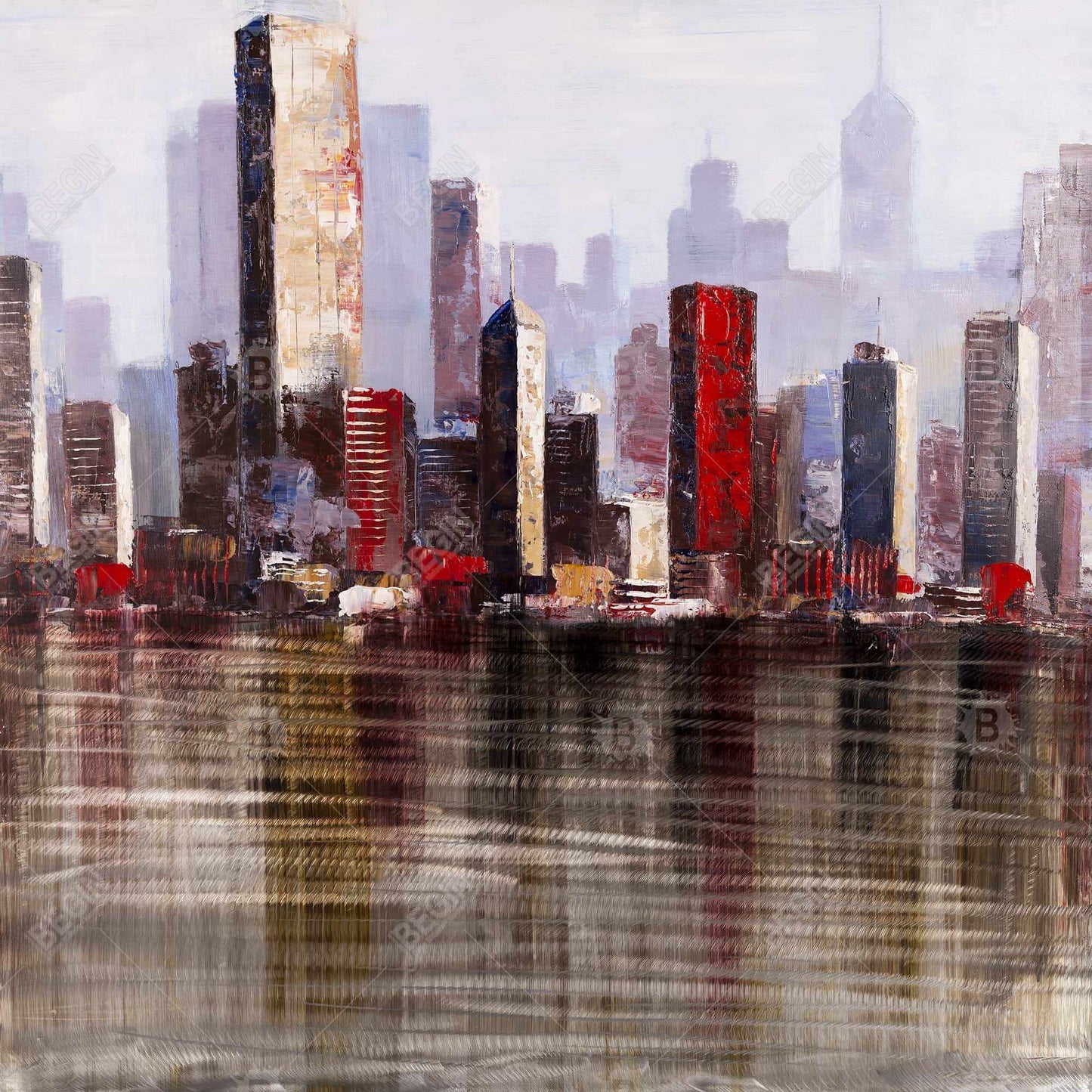 Industrial Cities Blue Canvas - Urban Style Home Decor