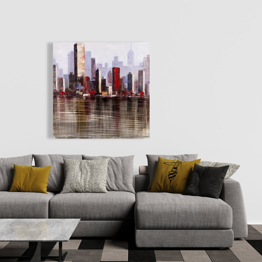Industrial Cities Blue Canvas - Urban Style Home Decor